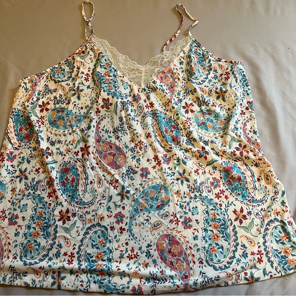 Flora by Floral Nikrooz Short Pajama Set Paisley Floral XL NWT - Picture 5 of 9